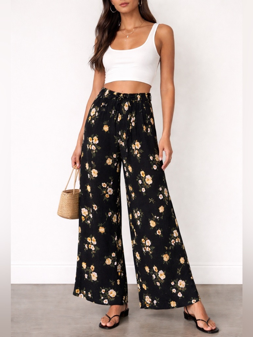 Reformation Starry Wide Leg Pants in Piazza Floral Print - Size 4 - High Rise